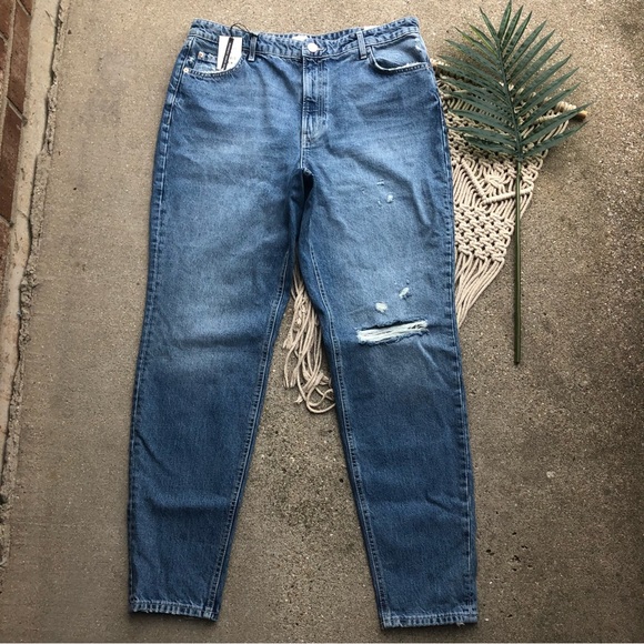 New River Island Distressed Mom Jeans US Size 14 - Picture 2 of 9